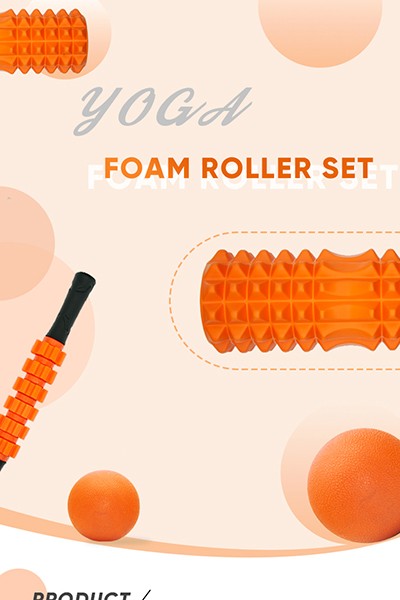 都展-跳跃橙可爱活力风瑜伽滚轮详情页