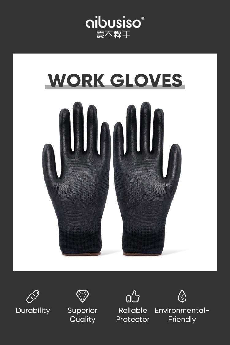 辰屿医疗-黑白简约劳保手套详情页