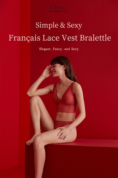 Ubras-魅惑红系法式深V蕾丝详情页