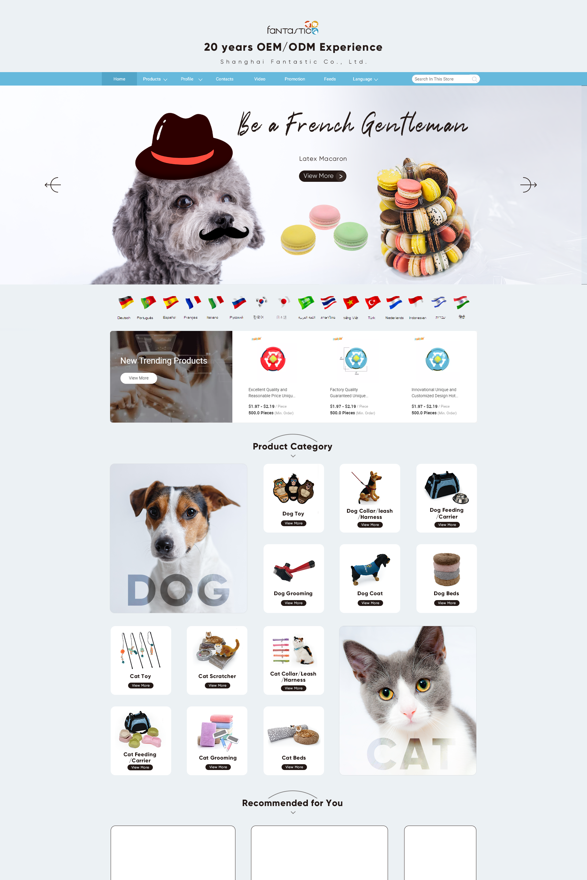 凡爱-清新简约可爱宠物用品类旺铺模板