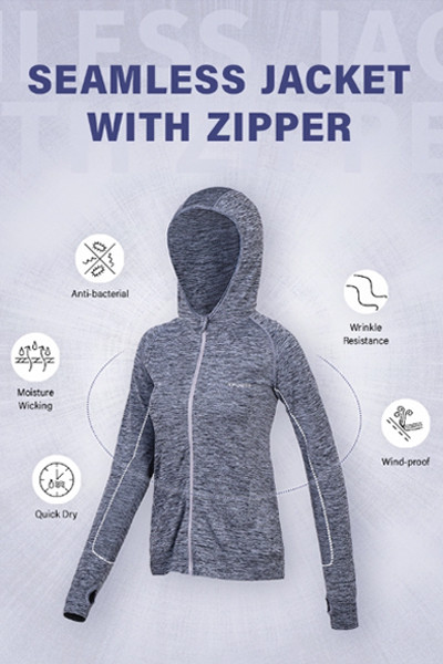 静谧深蓝高级配色女士冲锋衣模板